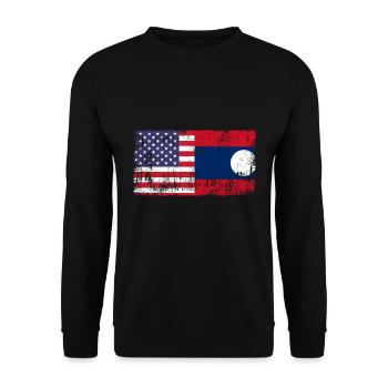 Awesome Half American Half Laotian Lao People Laos - Unisex Sweatshirt - black - Front - Alina (178cm) & Michal (187cm)