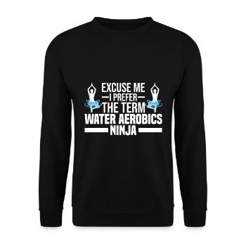 Water Aerobics | Wassergymnastik Lehrer Geschenk - Unisex Pullover - Schwarz - Vorne - Alina (178cm) & Michal (187cm)