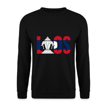 Awesome Airavata Three Headed Elephant Laos Flag - Unisex Sweatshirt - black - Front - Alina (178cm) & Michal (187cm)