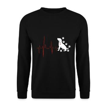 Beagle Heartbeat Lustige Hundehalter Liebhaber - Unisex Pullover - Schwarz - Vorne - Alina (178cm) & Michal (187cm)