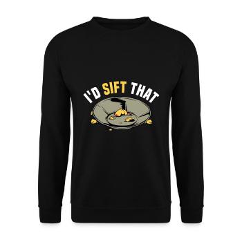Gold panning hobby | Gold Mining Gold Gift Idea - Unisex Sweatshirt - black - Front - Alina (178cm) & Michal (187cm)