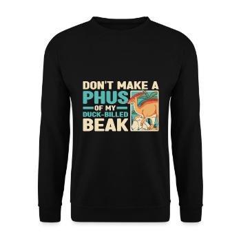 Dinosaurier Geschenke | Dino Kinder Geburtstage - Unisex Pullover - Schwarz - Vorne - Alina (178cm) & Michal (187cm)