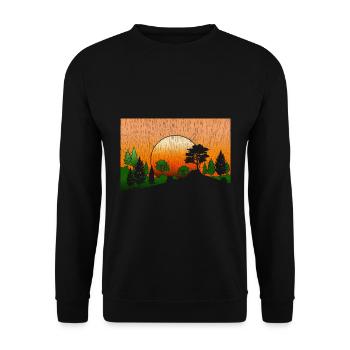 Forest Nature Lover Gift Sunset Nature - Sweat-shirt Unisexe - noir - Devant - Alina (178cm) & Michal (187cm)