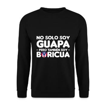 Puerto Rico Flagge | Puerto Ricaner Geschenkideen - Unisex Pullover - Schwarz - Vorne - Alina (178cm) & Michal (187cm)