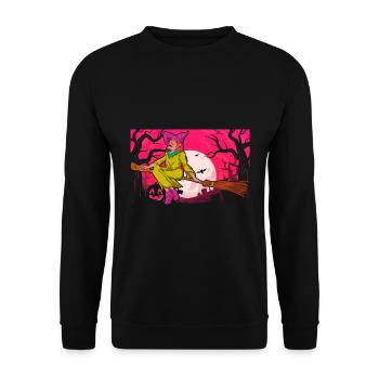 Halloween Pumpkin Bat Full Moon Gift Sorcière - Sweat-shirt Unisexe - noir - Devant - Alina (178cm) & Michal (187cm)