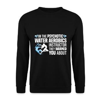 Wassergymnastik Geschenke | Water Aerobics Sport - Unisex Pullover - Schwarz - Vorne - Alina (178cm) & Michal (187cm)