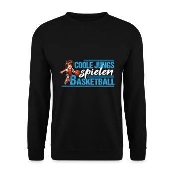 Basketball Basketballer Coole Jungs - Unisex Pullover - Schwarz - Vorne - Alina (178cm) & Michal (187cm)