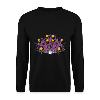 Sportler Cheerleading Geschenk Sport Cheerleader - Unisex Pullover - Schwarz - Vorne - Alina (178cm) & Michal (187cm)