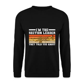 Stabführer Marschkapelle | Band Blasmusik Geschenk - Unisex Pullover - Schwarz - Vorne - Alina (178cm) & Michal (187cm)