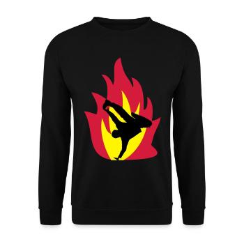 Breakdancer dans le feu - Sweat-shirt Unisexe - noir - Devant - Alina (178cm) & Michal (187cm)