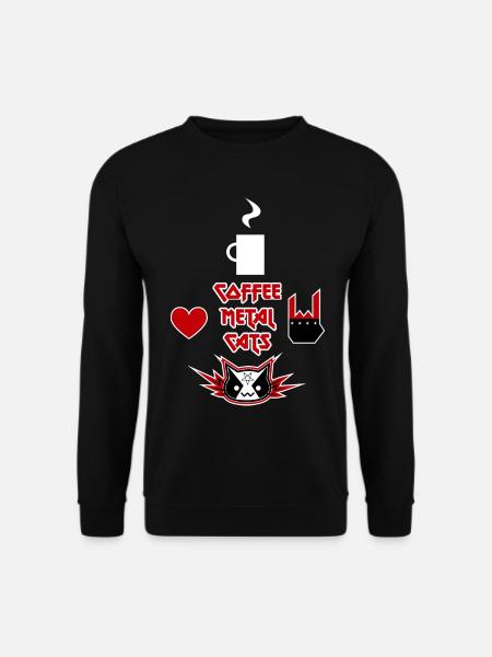 Café, métal, chats - Sweat-shirt Unisexe - noir
