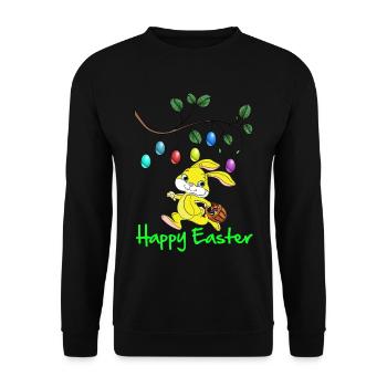 Easter Easter, happy easter, easter bunny, happy easter - Unisex Sweatshirt - black - Front - Alina (178cm) & Michal (187cm)