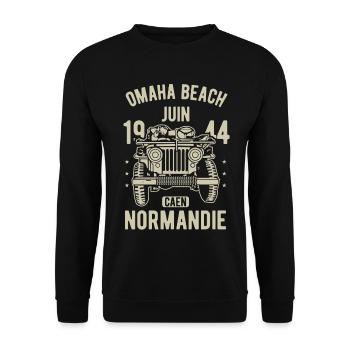 Omaha Beach Juin 1944 Caen Normandie - Sweat-shirt Unisexe - noir - Devant - Alina (178cm) & Michal (187cm)