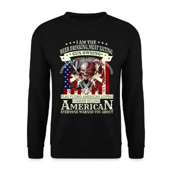 Army skull - Unisex Sweatshirt - black - Front - Alina (178cm) & Michal (187cm)