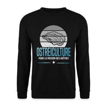 L'ostréiculture pour la passion de l'huître - Sweat-shirt Unisexe - noir - Devant - Alina (178cm) & Michal (187cm)