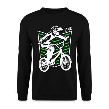 | de badge Bmx Bmx Bike Rider Vert - Sweat-shirt Unisexe - noir - Devant - Alina (178cm) & Michal (187cm)