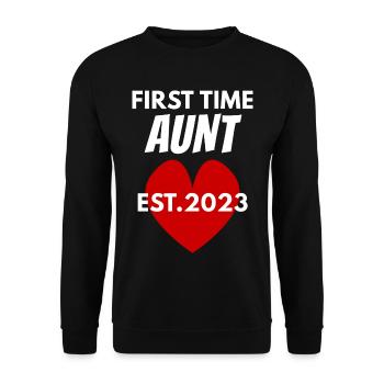 Tante werden 2023 - Unisex Pullover - Schwarz - Vorne - Alina (178cm) & Michal (187cm)