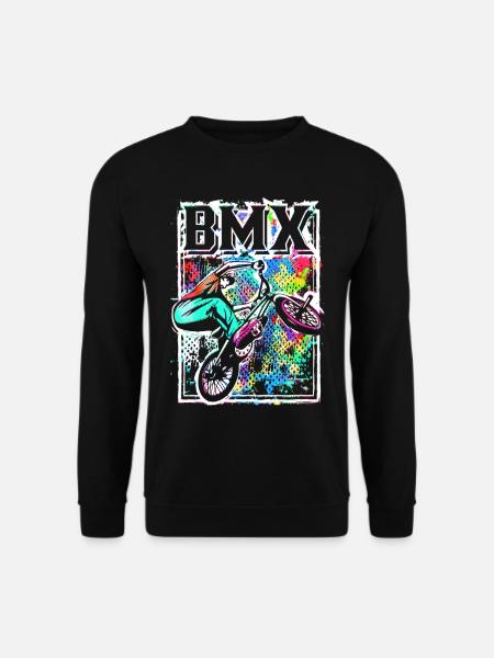 Retro Bmx Fahhrad Fahrer - Freestyle Bmx Rad - Unisex Pullover - Schwarz