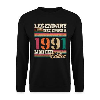 Légendaire Décembre 1991 édition limitée - Sweat-shirt Unisexe - noir - Devant - Alina (178cm) & Michal (187cm)
