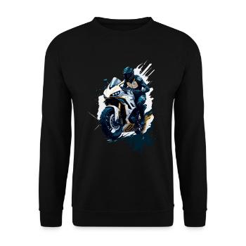 Sport motorcycle illustration - Unisex Sweatshirt - black - Front - Alina (178cm) & Michal (187cm)