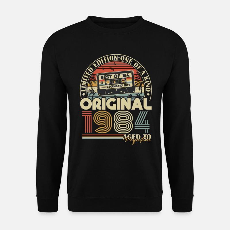 1984 Jahrgang Geburtstag Retro Vintage Geschenk - Unisex Pullover - Schwarz