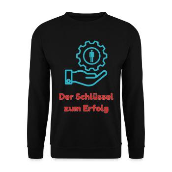 Der Schlüssel zum Erfolg - Unisex Pullover - Schwarz - Vorne - Alina (178cm) & Michal (187cm)