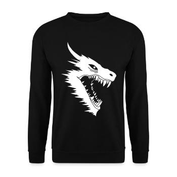 White Dragon's Attack - Unisex Sweatshirt - black - Front - Alina (178cm) & Michal (187cm)