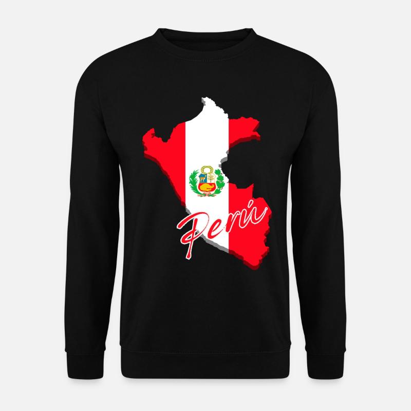 Drapeau du Pérou, carte drapeau du Pérou - Sweat-shirt Unisexe - noir