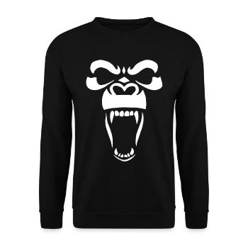 Gorille blanc - Sweat-shirt Unisexe - noir - Devant - Alina (178cm) & Michal (187cm)
