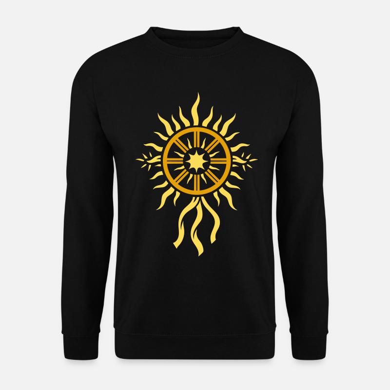 Sonnenrad Symbol - Mittsommer Feuerrad - Unisex Pullover - Schwarz