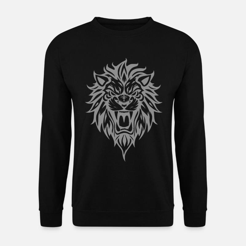 Löwe Tribal Löwenkopf Tattoo - Unisex Pullover - Schwarz