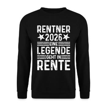 Retraités 2026 - Une légende prend sa retraite - Sweat-shirt Unisexe - noir - Devant - Alina (178cm) & Michal (187cm)