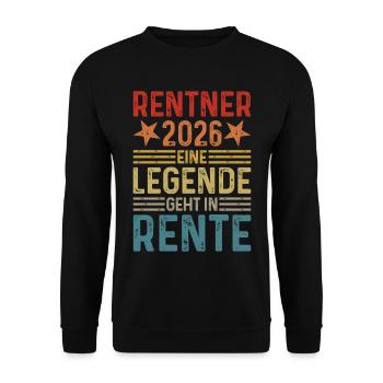 Retraités 2026 - Une légende prend sa retraite - Sweat-shirt Unisexe - noir - Devant - Alina (178cm) & Michal (187cm)