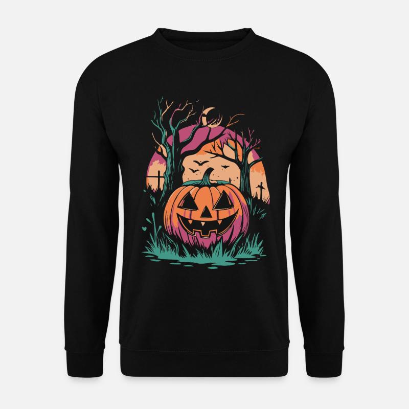 Herbstlicher verzauberter Kürbis - Unisex Pullover - Schwarz