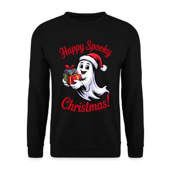 Cheerful ghost with gifts - Unisex Sweatshirt - black - Front - Alina (178cm) & Michal (187cm)