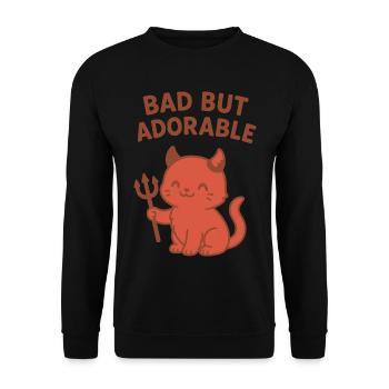 Mauvais mais adorable chat diabolique - Sweat-shirt Unisexe - noir - Devant - Alina (178cm) & Michal (187cm)