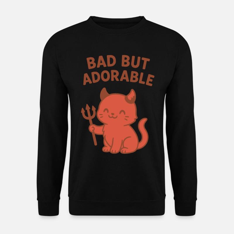 Bad But Adorable Devil Cat - Unisex Sweatshirt - black