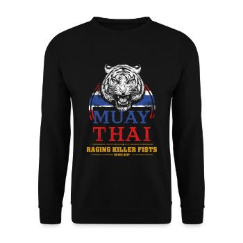 Tiger Muay Thai - Unisex Pullover - Schwarz - Vorne - Alina (178cm) & Michal (187cm)