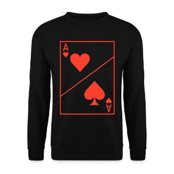 Ace of Heart Costume Carnival Poker Gift Funny - Unisex Sweatshirt - black - Front - Alina (178cm) & Michal (187cm)