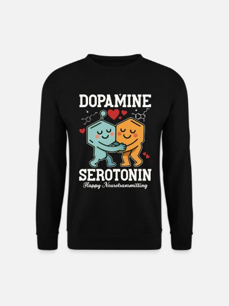 Dopamin-Serotonin-Umarmungsdesign - Unisex Pullover - Schwarz
