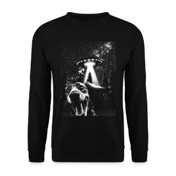 OVNI et Chien Chemise Fun Shirt - Sweat-shirt Unisexe - noir - Devant - Alina (178cm) & Michal (187cm)