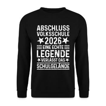 Elementary School Graduation 2026 Legend School Grounds - Unisex Sweatshirt - black - Front - Alina (178cm) & Michal (187cm)