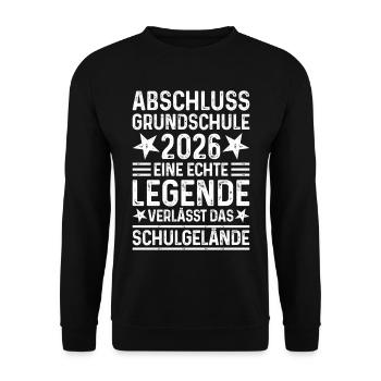 Graduation 2026 Primary School Legend School Grounds - Unisex Sweatshirt - black - Front - Alina (178cm) & Michal (187cm)