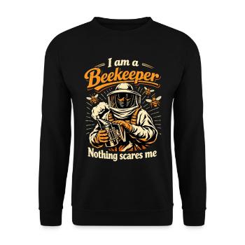 Beekeeper Gift: I am a Beekeeper Nothing scares me - Unisex Sweatshirt - black - Front - Alina (178cm) & Michal (187cm)