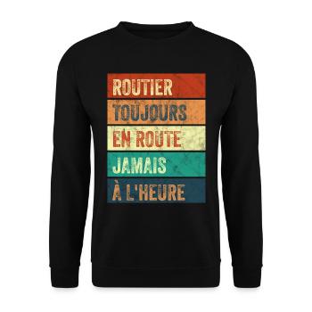 Routier Toujours en Route - Sweat-shirt Unisexe - noir - Devant - Alina (178cm) & Michal (187cm)