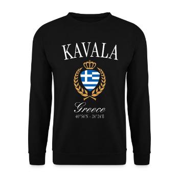 Couronne des armoiries de Kavala Grèce – Souvenir de voyage - Sweat-shirt Unisexe - noir - Devant - Alina (178cm) & Michal (187cm)