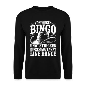 Oma Line Dance - Unisex Pullover - Schwarz - Vorne - Alina (178cm) & Michal (187cm)