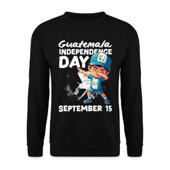 Guatemala Flag T-Shirt Pride & Home Chapín - Unisex Sweatshirt - black - Front - Alina (178cm) & Michal (187cm)