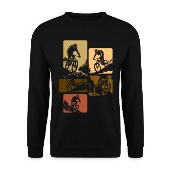VTT Rétro Descente Vélo Vintage - Sweat-shirt Unisexe - noir - Devant - Alina (178cm) & Michal (187cm)