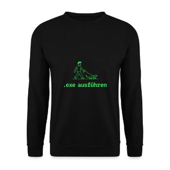 Exe ausführen Informatic Programming Geschenk - Unisex Pullover - Schwarz - Vorne - Alina (178cm) & Michal (187cm)